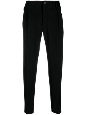 DOLCE & GABBANA Black Tailored Trousers in Virgin Wool for Men