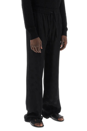 DOLCE & GABBANA Monogrammed Black Pants for Men