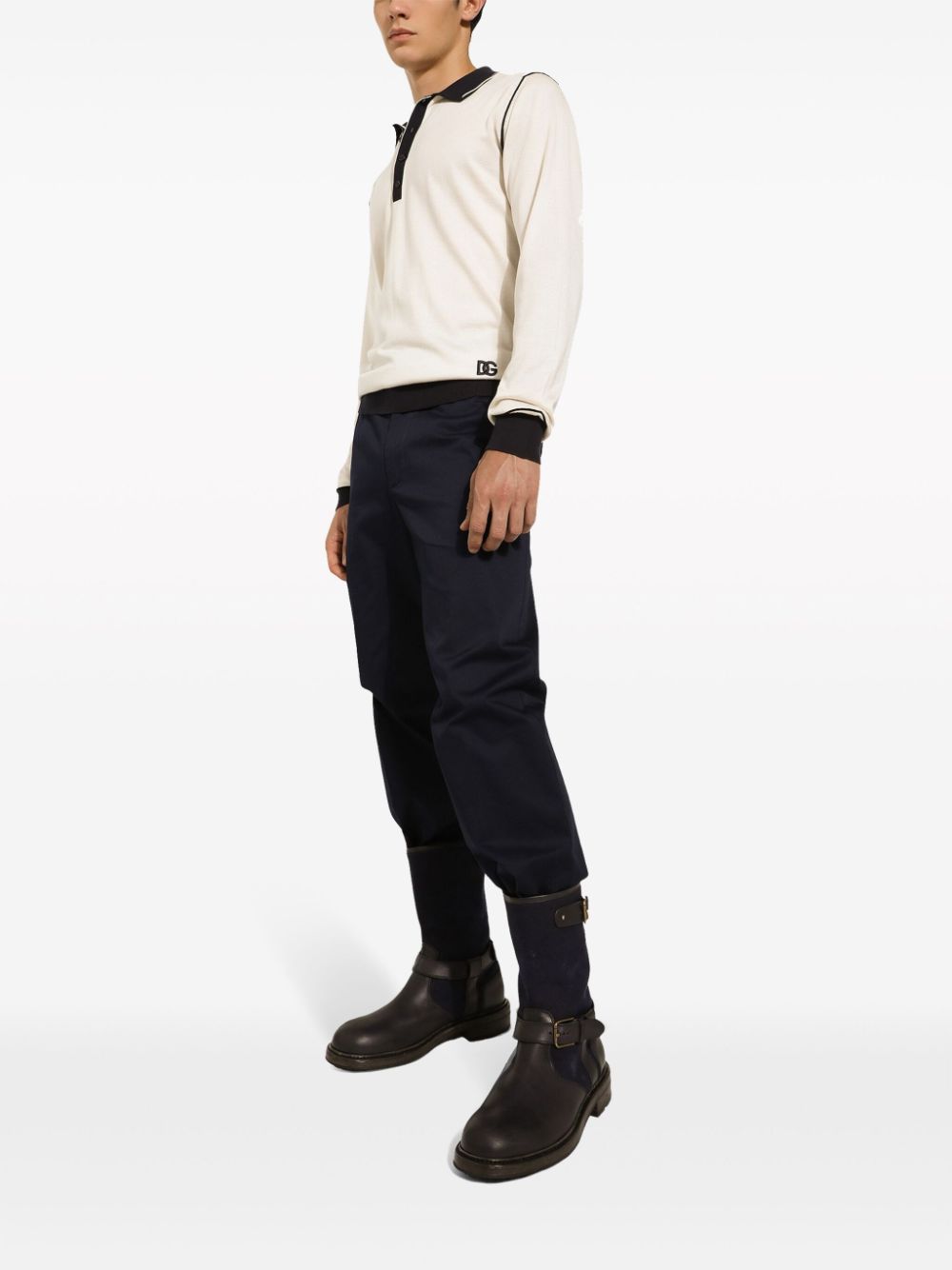 DOLCE & GABBANA Navy Logo Label Skinny Pants for Men