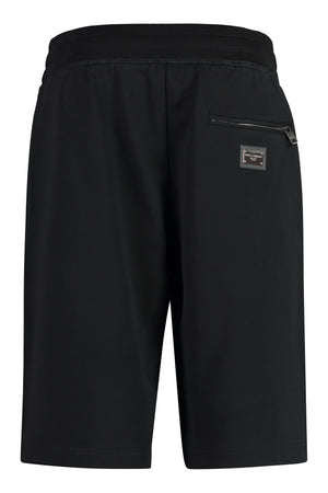 DOLCE & GABBANA Men's Cotton Bermuda Shorts with Side and Back Pockets - Black