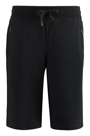 DOLCE & GABBANA Men's Cotton Bermuda Shorts with Side and Back Pockets - Black