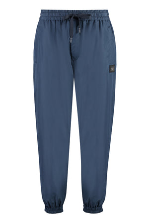 Blue Nylon Track Pants for Men - FW23 Season