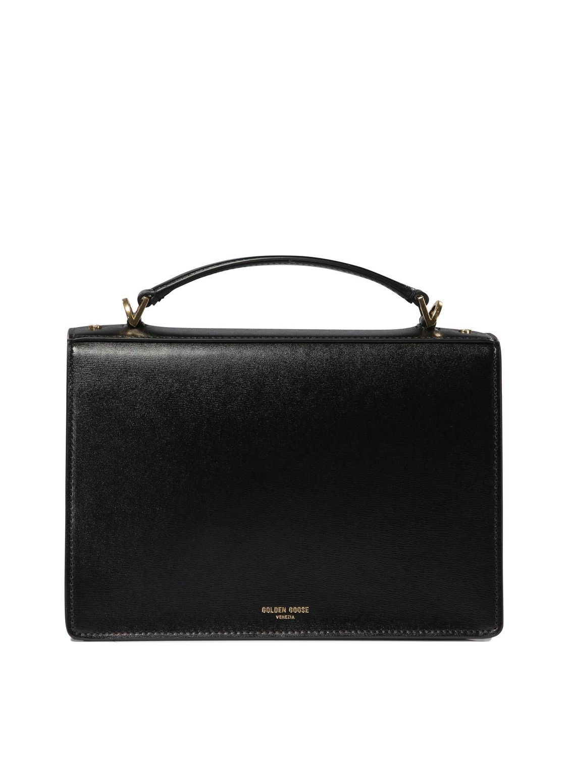 GOLDEN GOOSE Luxurious Black Leather Handbag for Women: Perfect for Fall/Winter 2024