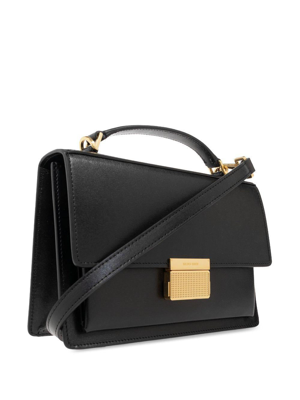 GOLDEN GOOSE Luxurious Black Leather Handbag for Women: Perfect for Fall/Winter 2024