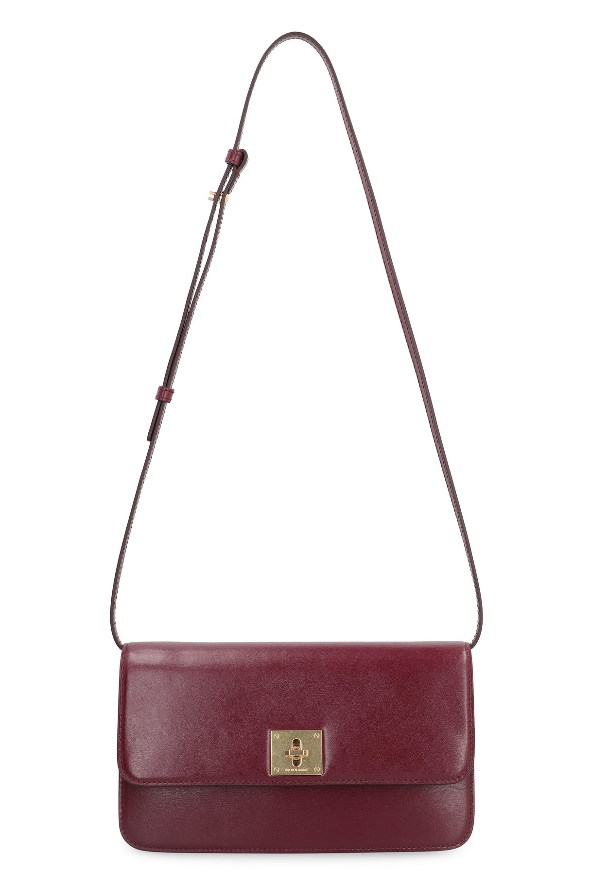 GOLDEN GOOSE Elegant Gioia Mini Leather Shoulder Bag, Grape - 24.5x13x6.5 cm