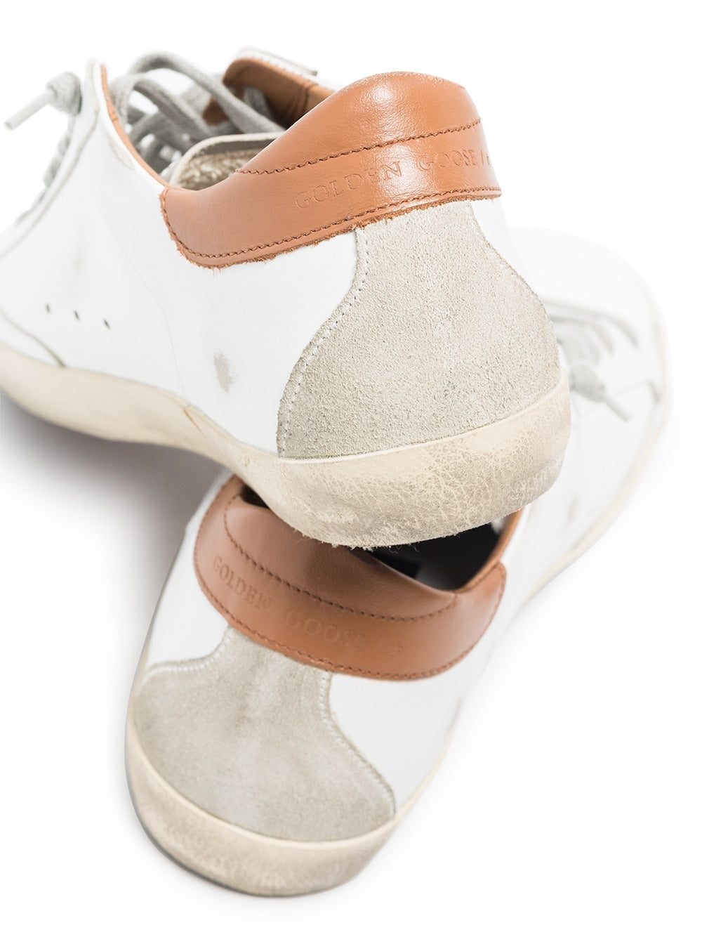 أحذية سنيكرز نسائية بنجمة من الجلد الأبيض