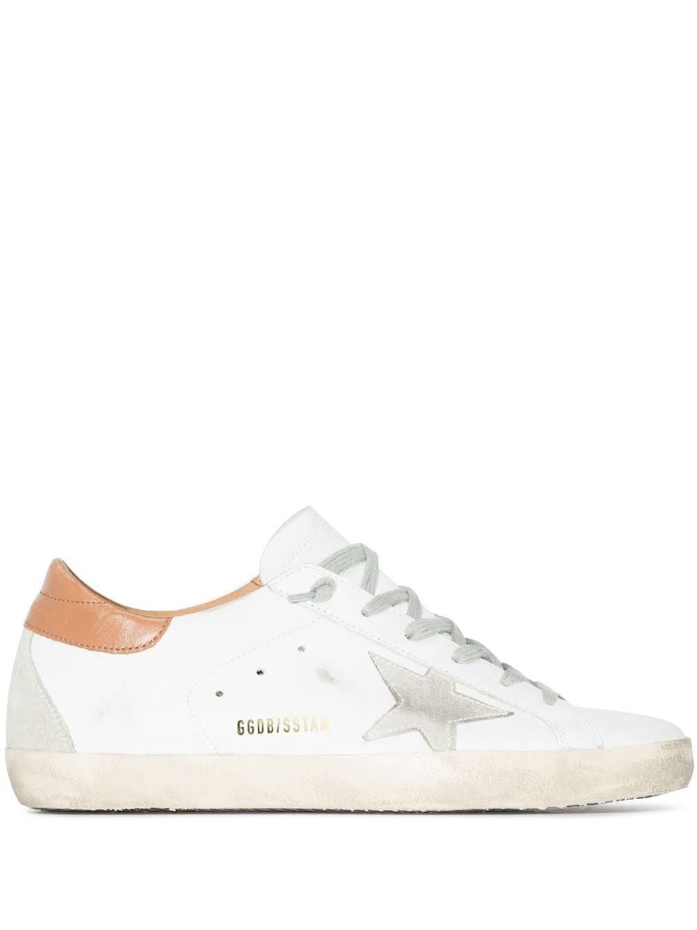 GOLDEN GOOSE Women's Superstar Low Sneakers - Stylish White and Brown Leather