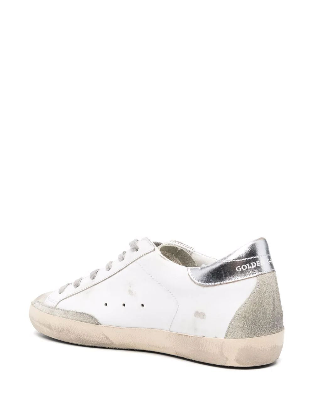 GOLDEN GOOSE Women's White Super-Star Low-Top Sneakers with Iconic Star-Shaped Patch