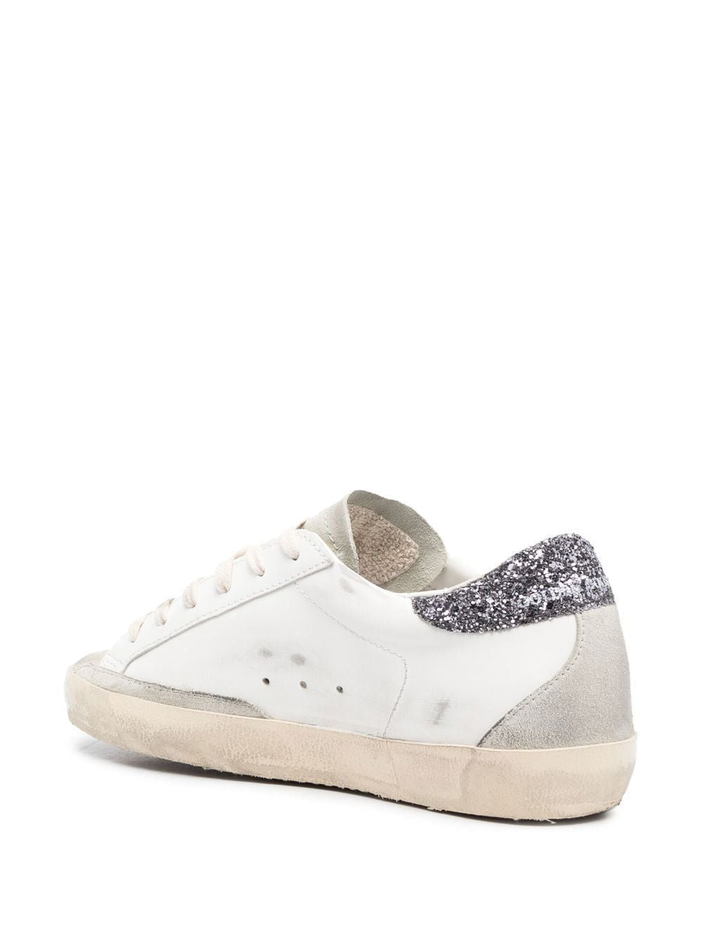 GOLDEN GOOSE White Low-Top Sneakers for Women with Contrasting Heel and Suede Inserts