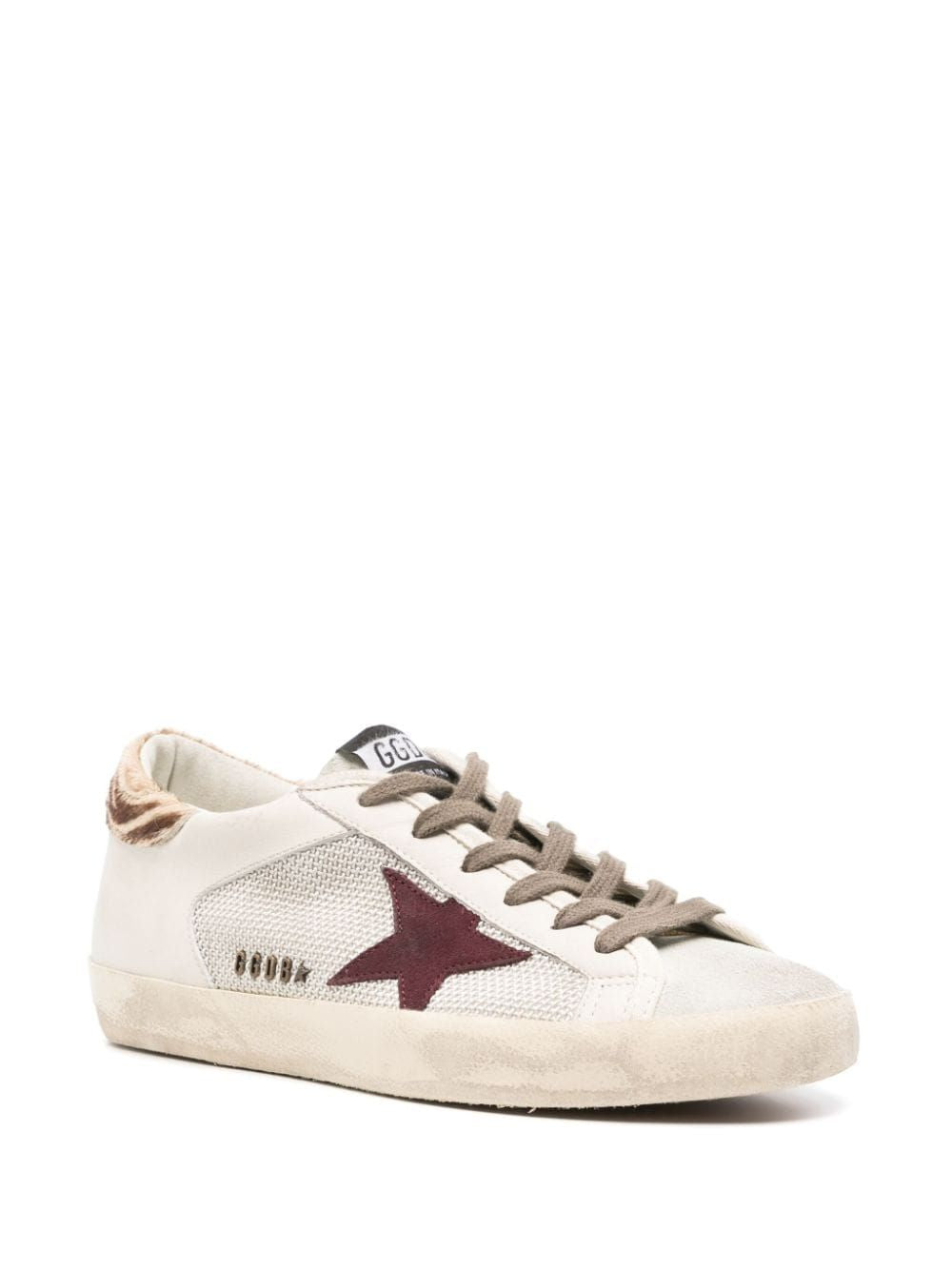 GOLDEN GOOSE Super-Star Ice Sneaker with Zebra Pony Heel