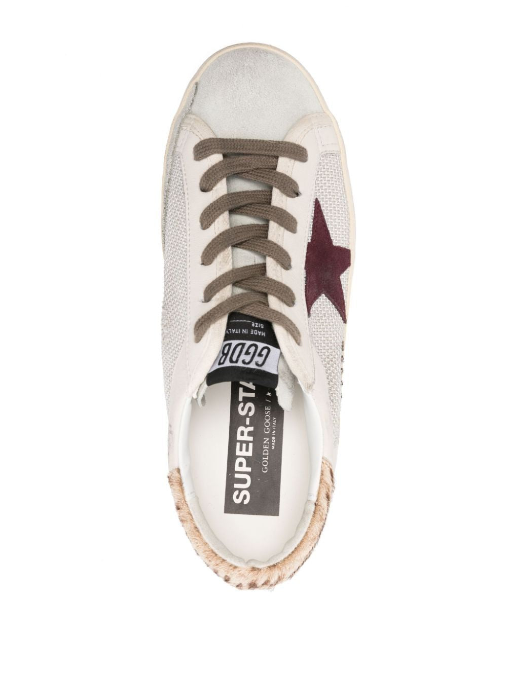 GOLDEN GOOSE Super-Star Ice Sneaker with Zebra Pony Heel