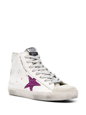 GOLDEN GOOSE Luxurious Star-Patched Leather High-Tops for Women