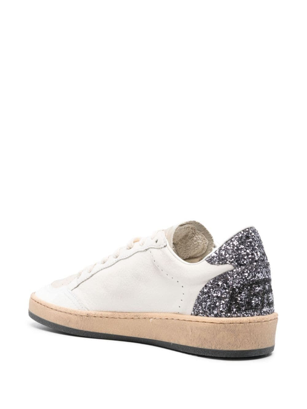 GOLDEN GOOSE Stylish Mixed Color Sneakers with Glittered Star and Leather Detail