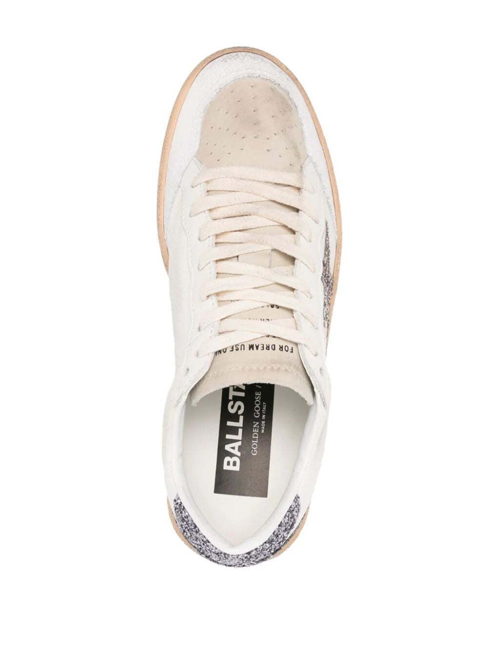 GOLDEN GOOSE Stylish Mixed Color Sneakers with Glittered Star and Leather Detail