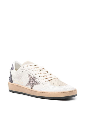 GOLDEN GOOSE Stylish Mixed Color Sneakers with Glittered Star and Leather Detail