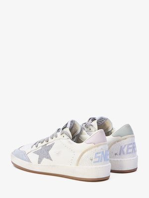 GOLDEN GOOSE Crystal Star Sneakers for Women in White, Silver, Aqua Gray, and Orchid Hush