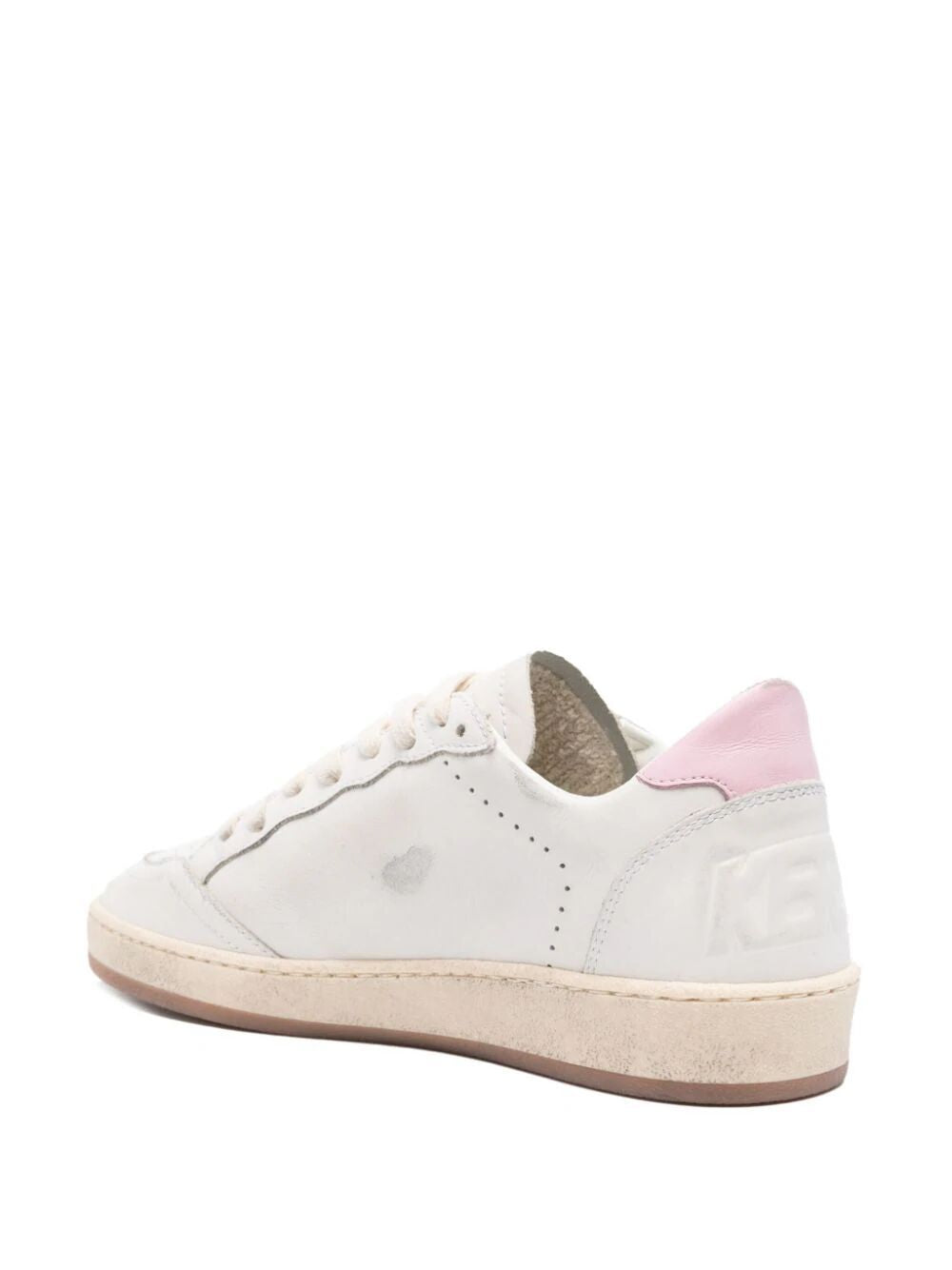 GOLDEN GOOSE Sophisticated Leather Sneakers in White and Orchid Pink for Women | SS24 Season