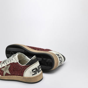 GOLDEN GOOSE Burgundy Star Glitter Sneakers