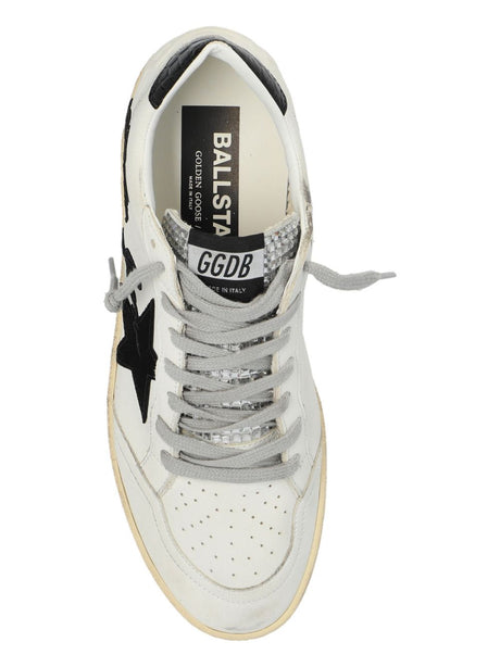 GOLDEN GOOSE Crocodile-Effect Vintage White Sneakers for Women