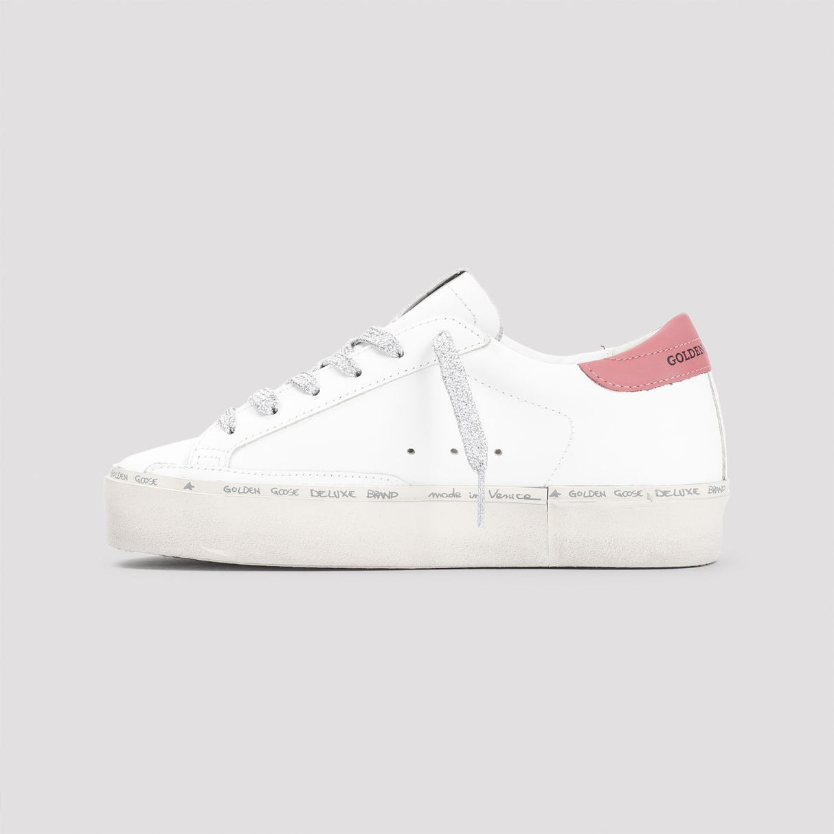 GOLDEN GOOSE Hi Star Leather Sneakers with Suede Accents