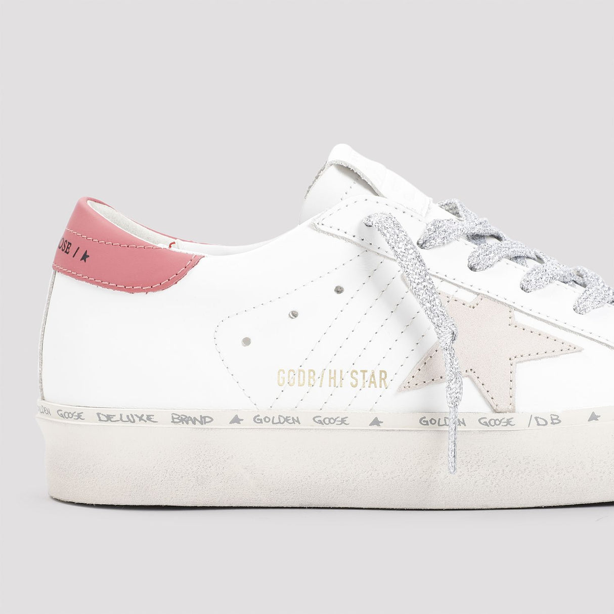 GOLDEN GOOSE Hi Star Leather Sneakers with Suede Accents