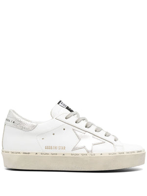 White Leather and Rubber Hi Star Sneakers for Women