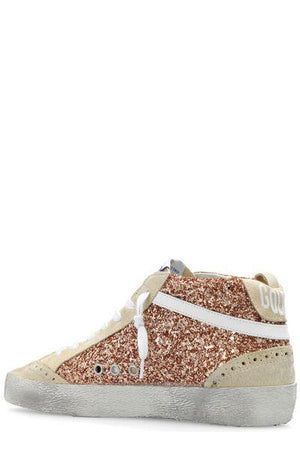 GOLDEN GOOSE Peach Pearl White Mid Star Sneakers