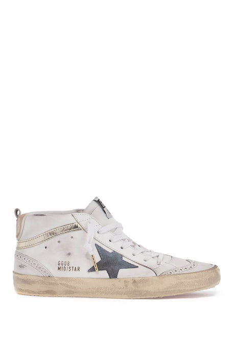 GOLDEN GOOSE Mid Star Women's Distressed Leather Sneakers