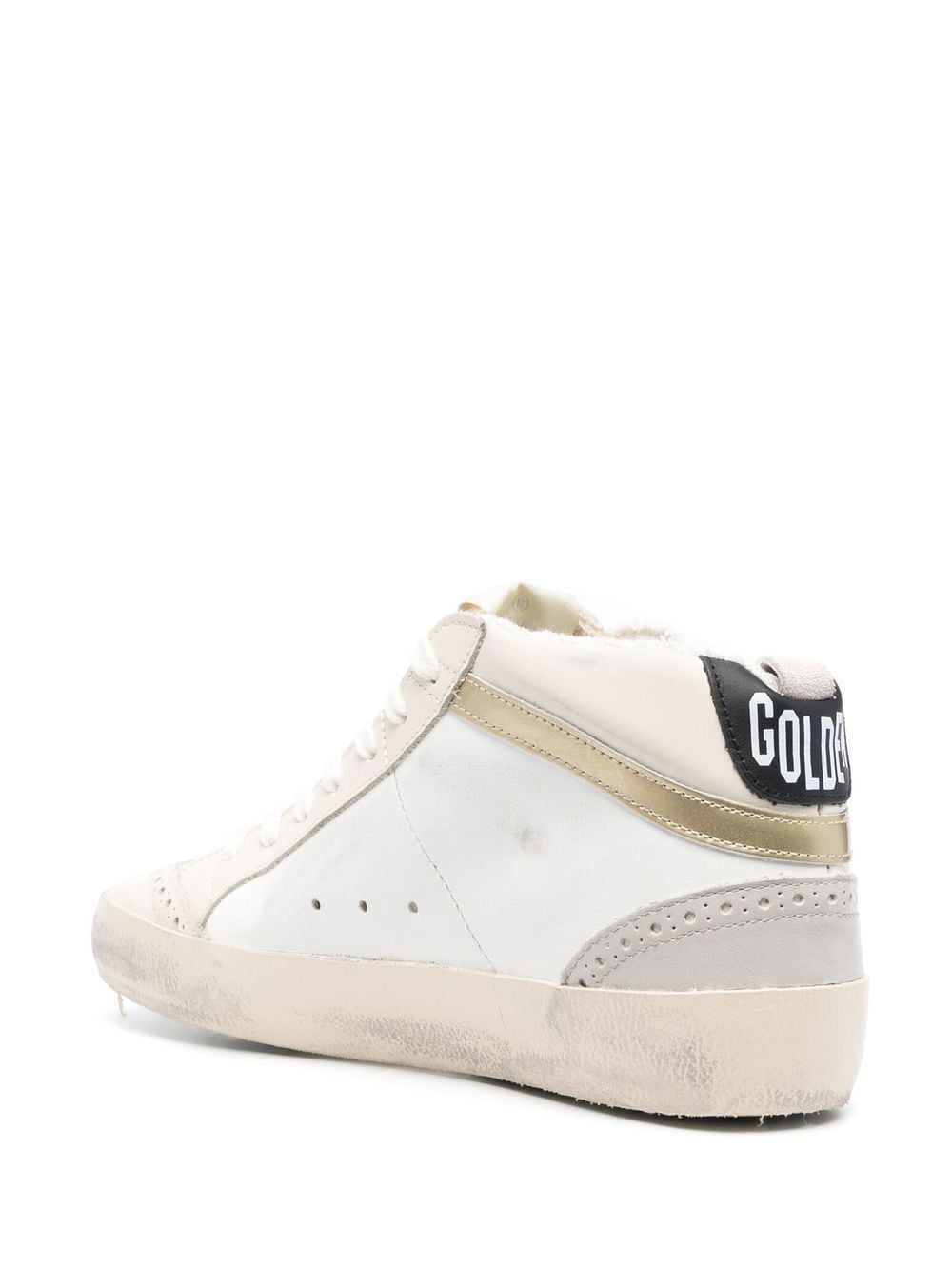 GOLDEN GOOSE Ivory Mid-Star Distressed Sneaker for Women