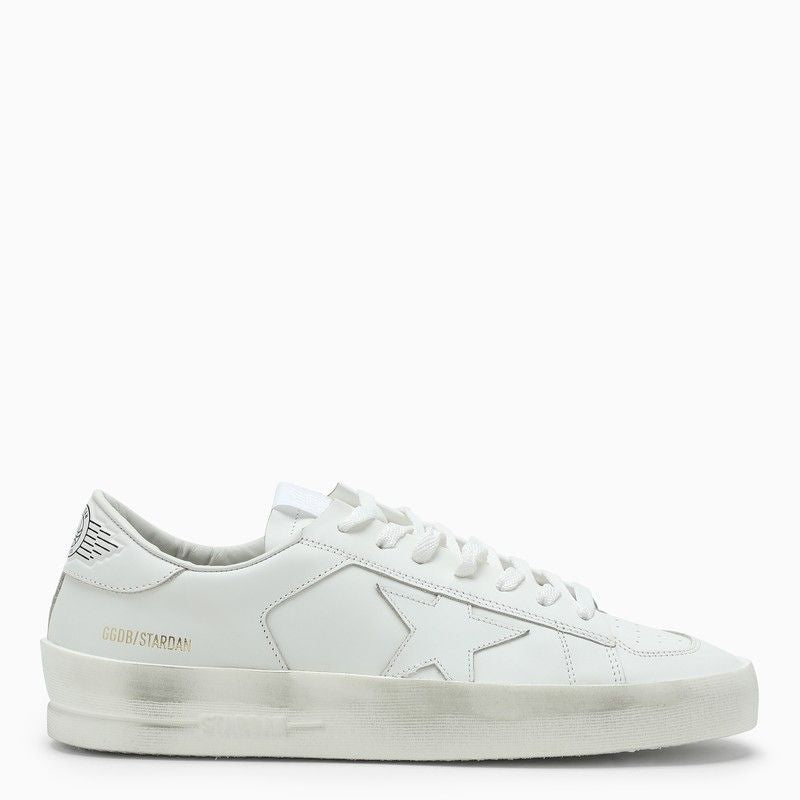 GOLDEN GOOSE Men's White Stardan Sneakers in Smooth Leather with Iconic Star Detail