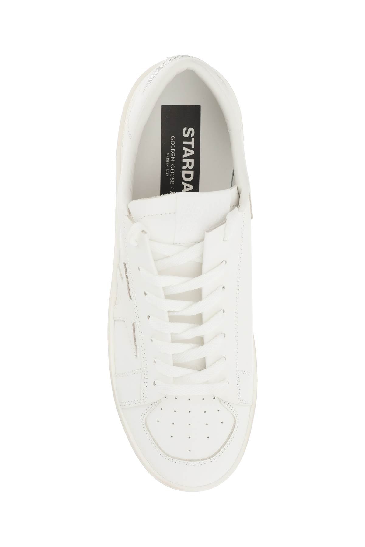 GOLDEN GOOSE Men's White Stardan Sneakers in Smooth Leather with Iconic Star Detail