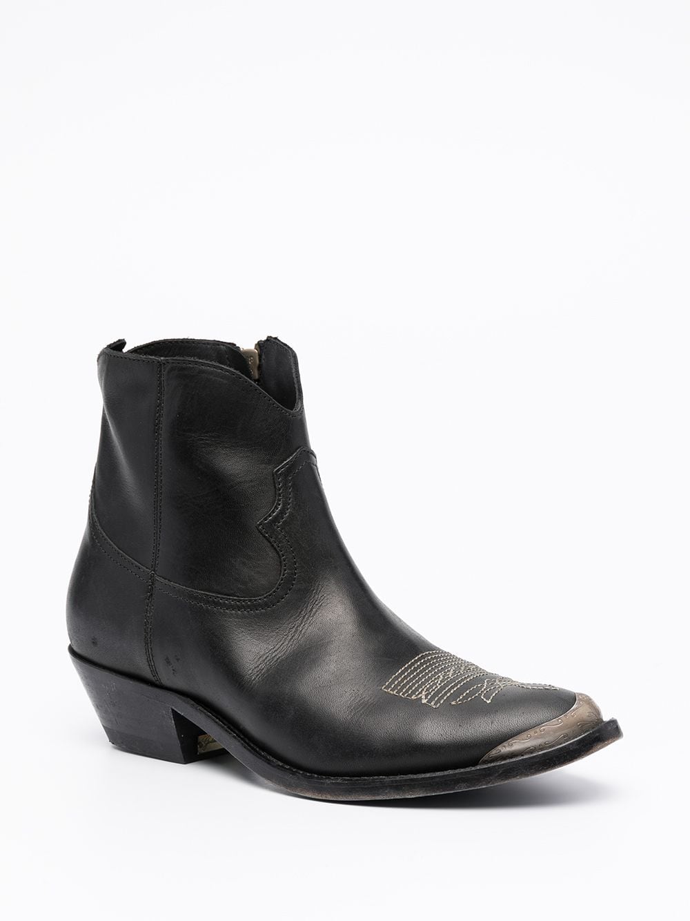 GOLDEN GOOSE Midnight Elegance Embroidered Leather Ankle Boots