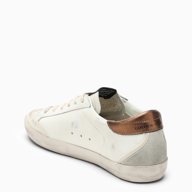 Women's White Leather Low Top Trainers with Iconic Animal Star Detail