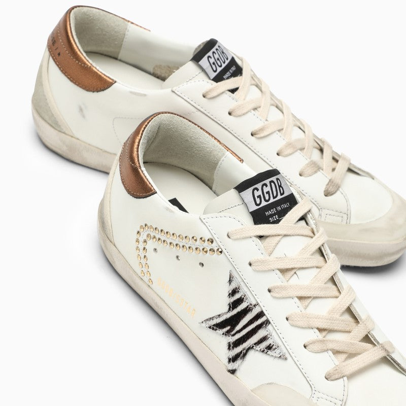 GOLDEN GOOSE Women's White Leather Low Top Trainers with Iconic Animal Star Detail