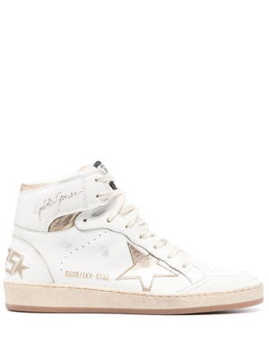 GOLDEN GOOSE Chic Ankle Sneakers with Laminated Star Detail