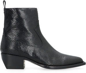 GOLDEN GOOSE Snakeskin Print Leather Women's Ankle Boots