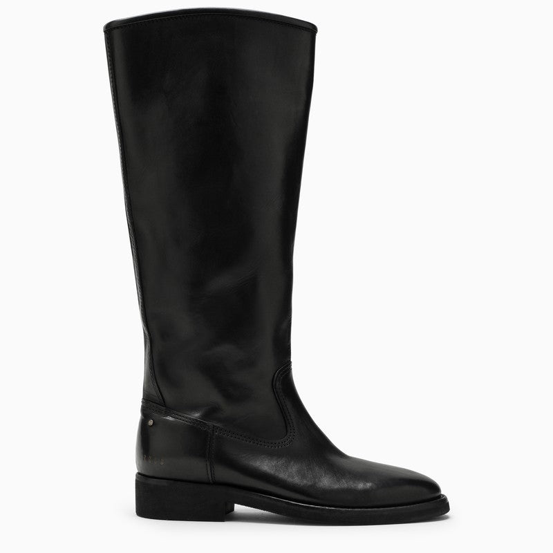 GOLDEN GOOSE Classic black leather boots for women