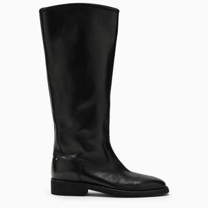 Classic Black Leather High Boot for Women