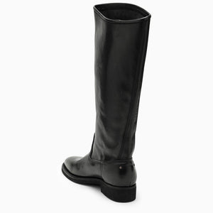 Classic Black Leather High Boot for Women