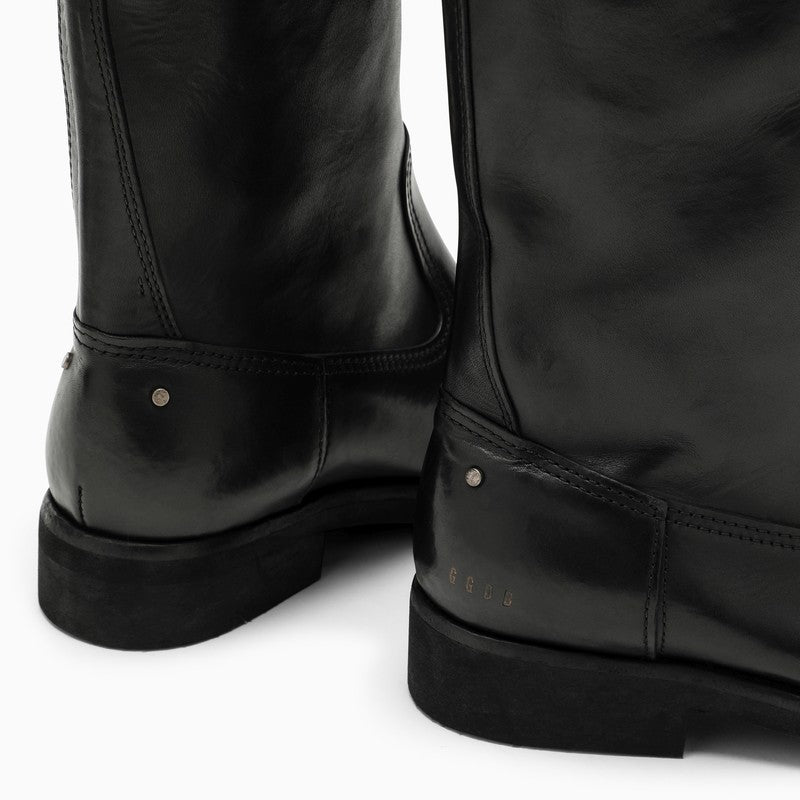 Classic Black Leather High Boot for Women