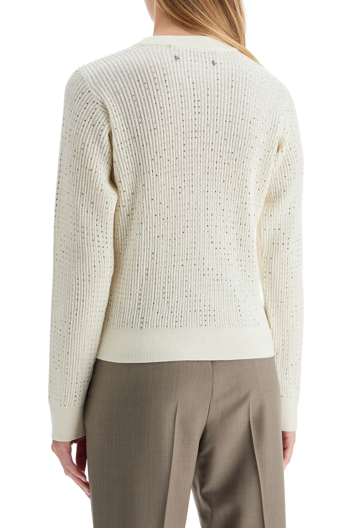 GOLDEN GOOSE Elegant Crystal-Embellished Crewneck Pullover