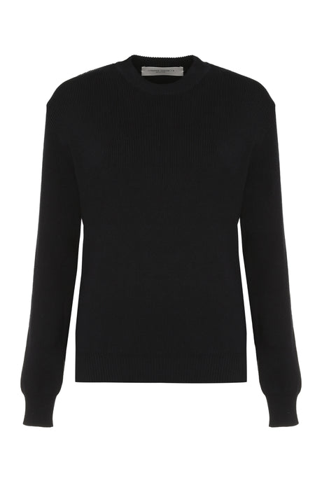 GOLDEN GOOSE Navy Ribbed Crew-Neck Sweater for Women