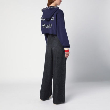 GOLDEN GOOSE Mini Cropped Hoodie with Embroidered Details