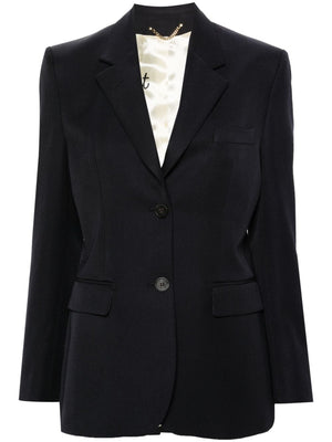 Blue Wool Single-Breasted Blazer Jacket for Women