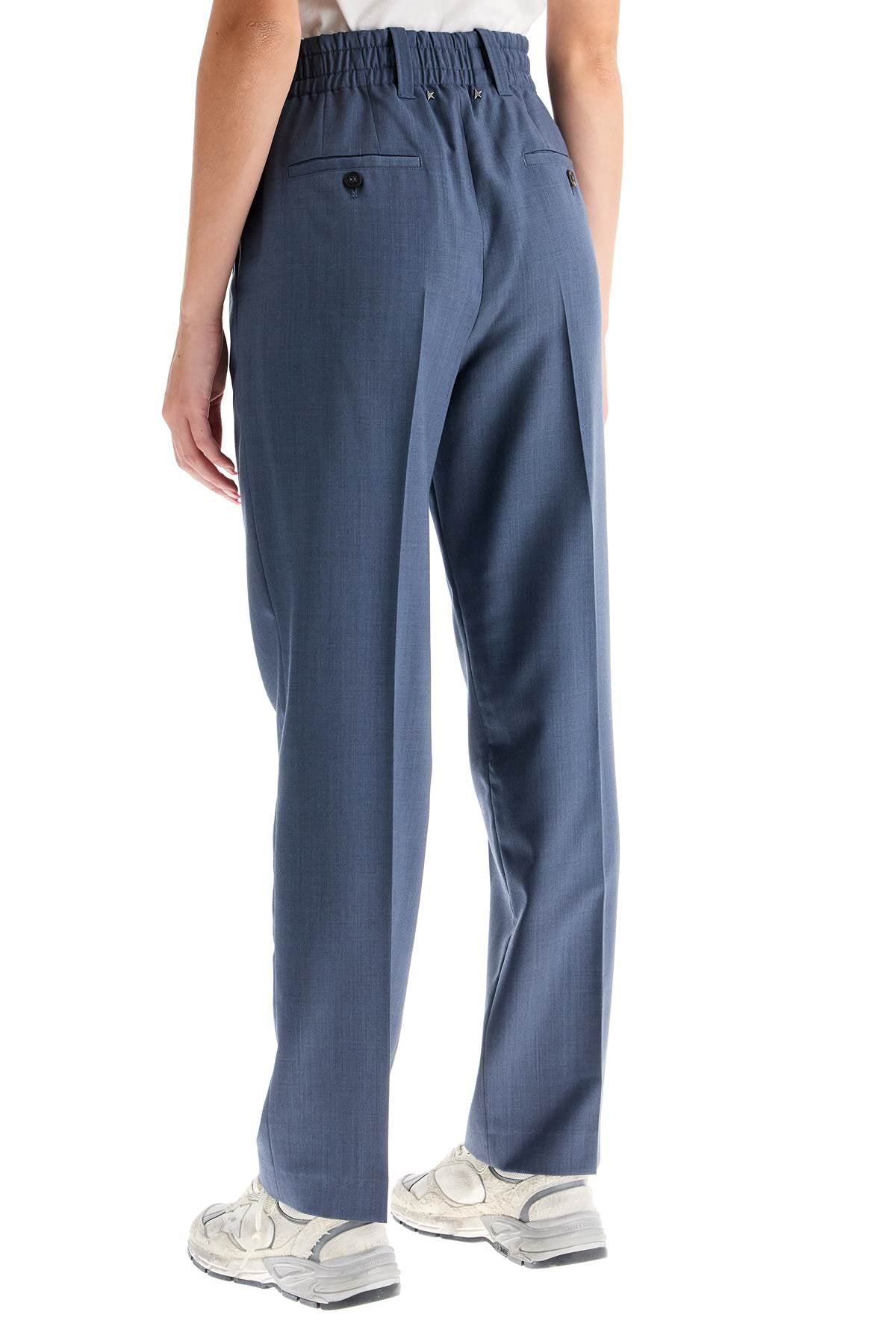 GOLDEN GOOSE Elegant Soft Wool Trousers with Straight Leg Design