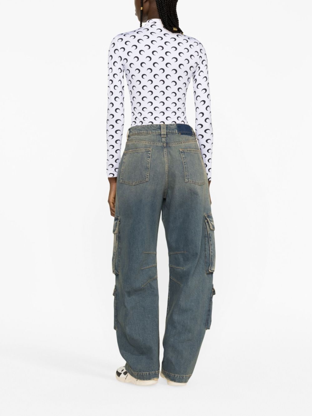 GOLDEN GOOSE Irina Cargo Trousers in Blue, Cotton Denim for Women - FW24