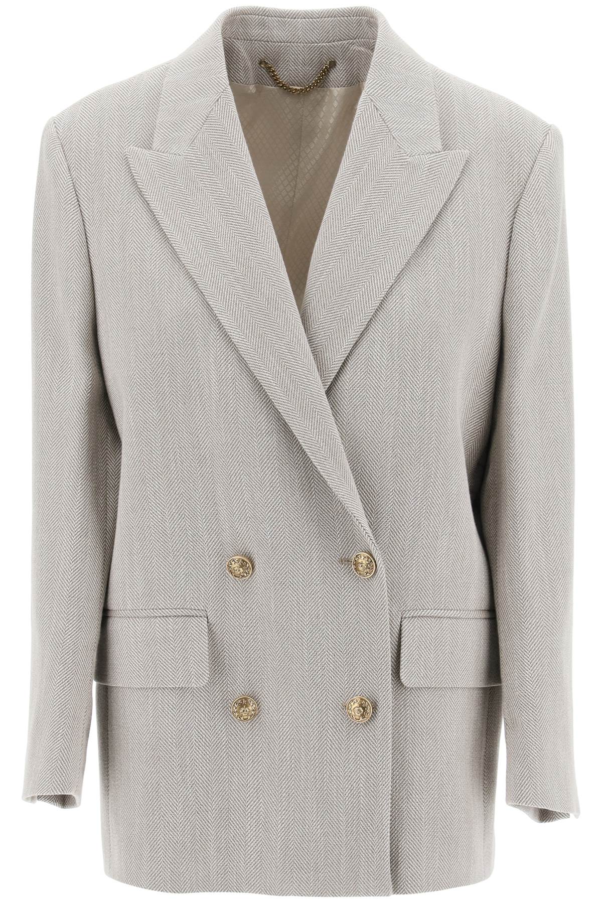 GOLDEN GOOSE Oversized Double-Breasted Blazer in Beige