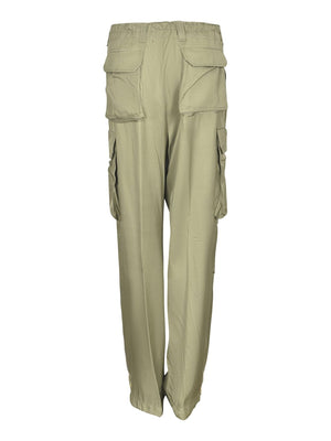 GOLDEN GOOSE Elevate Your Wardrobe with these Chic Green Straight Pants for Women