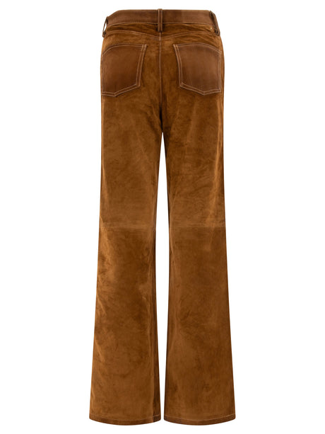 GOLDEN GOOSE Melany High-Rise Leather Pants in Brown