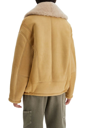 GOLDEN GOOSE Oversized Shearling Jacket with Scarf Collar - Size 40